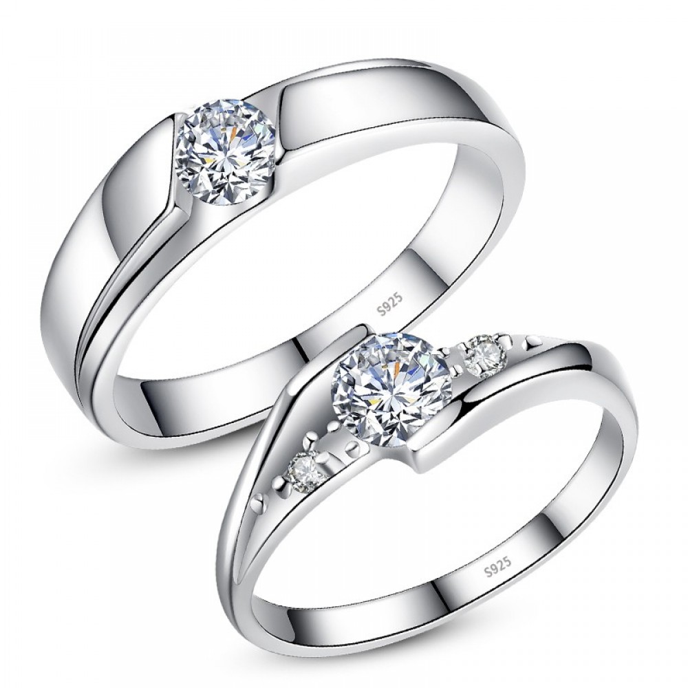 simple solitaire promise rings blue